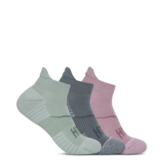 Unisex Hoka No-Show Run Sock 3-Pack Sage / Slate Blue / Fragrnt Lilac hero