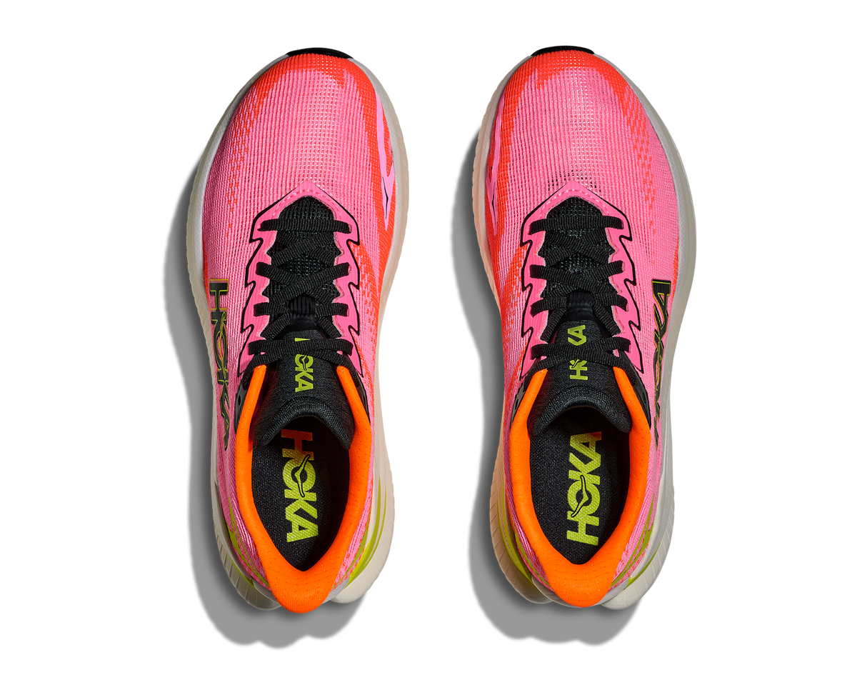 Women's Hoka Mach X 3 Neon Rose/Neon Tangerine view 2