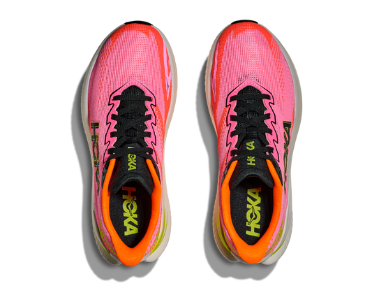 Women's Hoka Mach X 3 Neon Rose/Neon Tangerine view 2