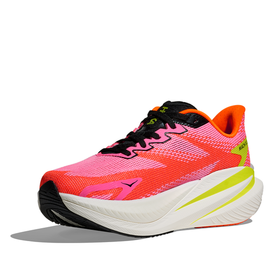 Women's Hoka Mach X 3 Neon Rose/Neon Tangerine view 3