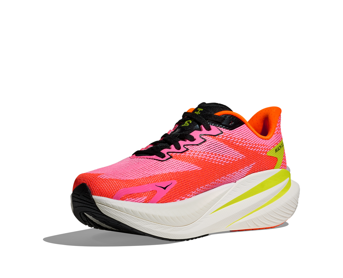 Women's Hoka Mach X 3 Neon Rose/Neon Tangerine view 3
