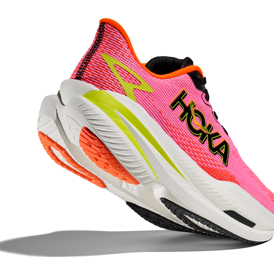 Women's Hoka Mach X 3 Neon Rose/Neon Tangerine view 4