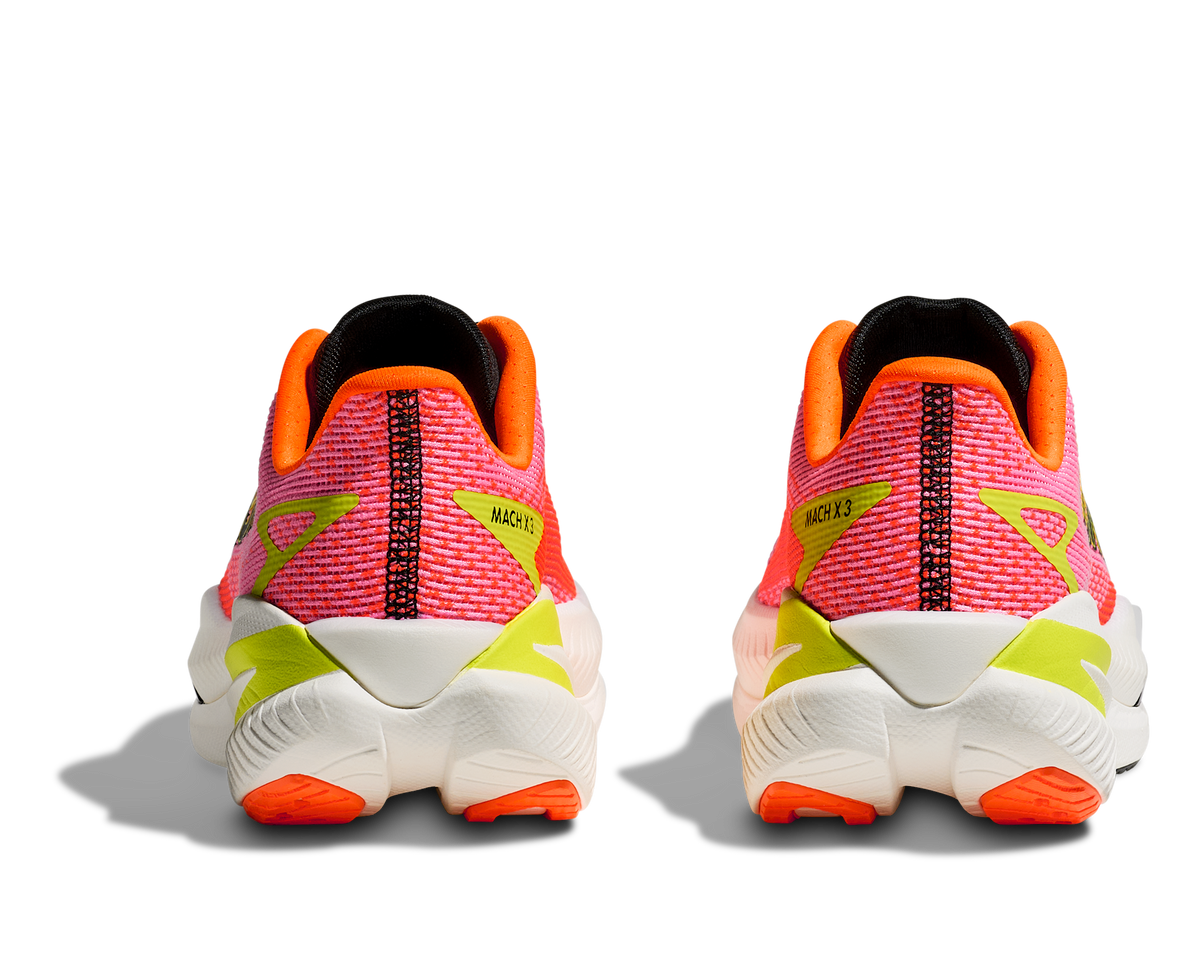 Women's Hoka Mach X 3 Neon Rose/Neon Tangerine view 5