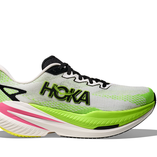 Women's Hoka Mach X 3 White/Neon Lime hero