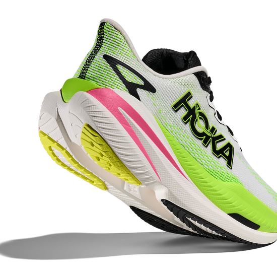 Women's Hoka Mach X 3 White/Neon Lime view 4
