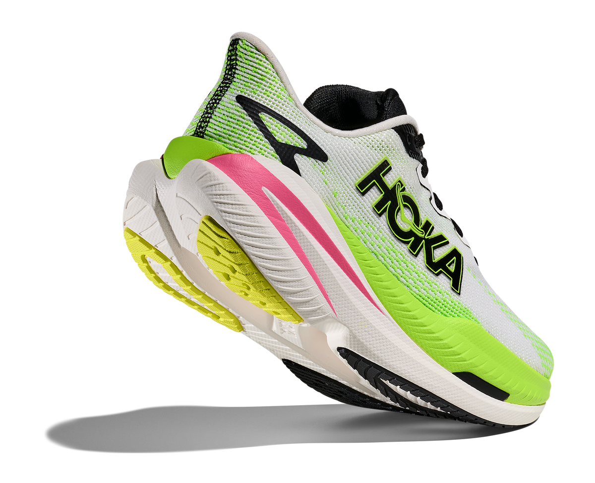 Women's Hoka Mach X 3 White/Neon Lime view 4