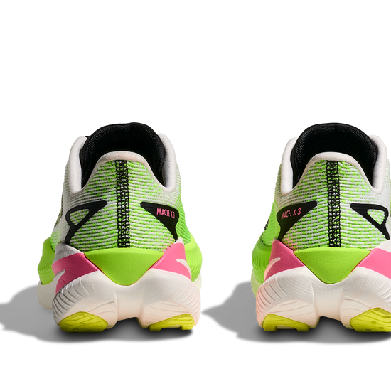 Women's Hoka Mach X 3 White/Neon Lime view 5