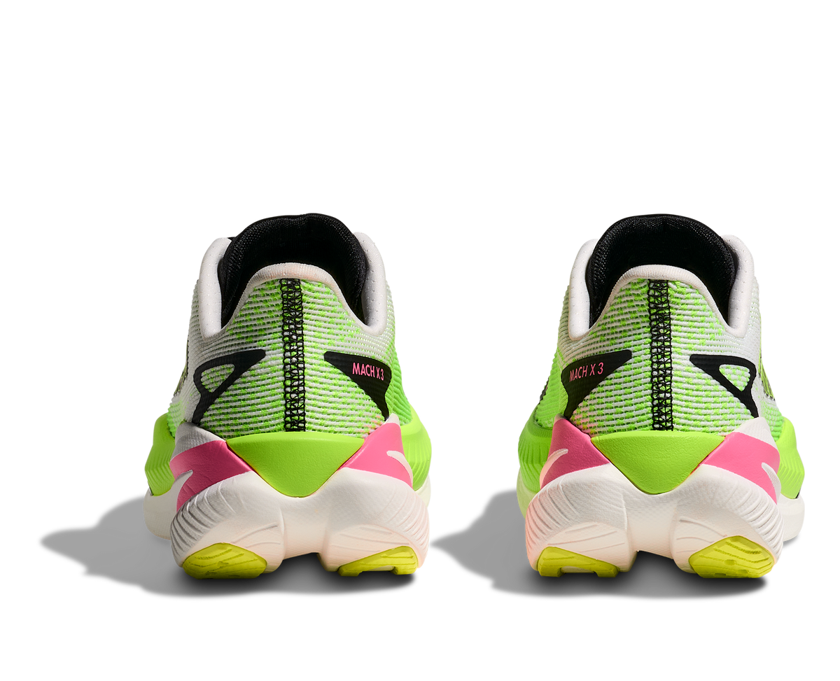 Women's Hoka Mach X 3 White/Neon Lime view 5