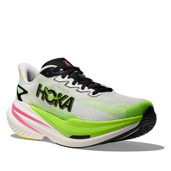 Women's Hoka Mach X 3 White/Neon Lime view 6