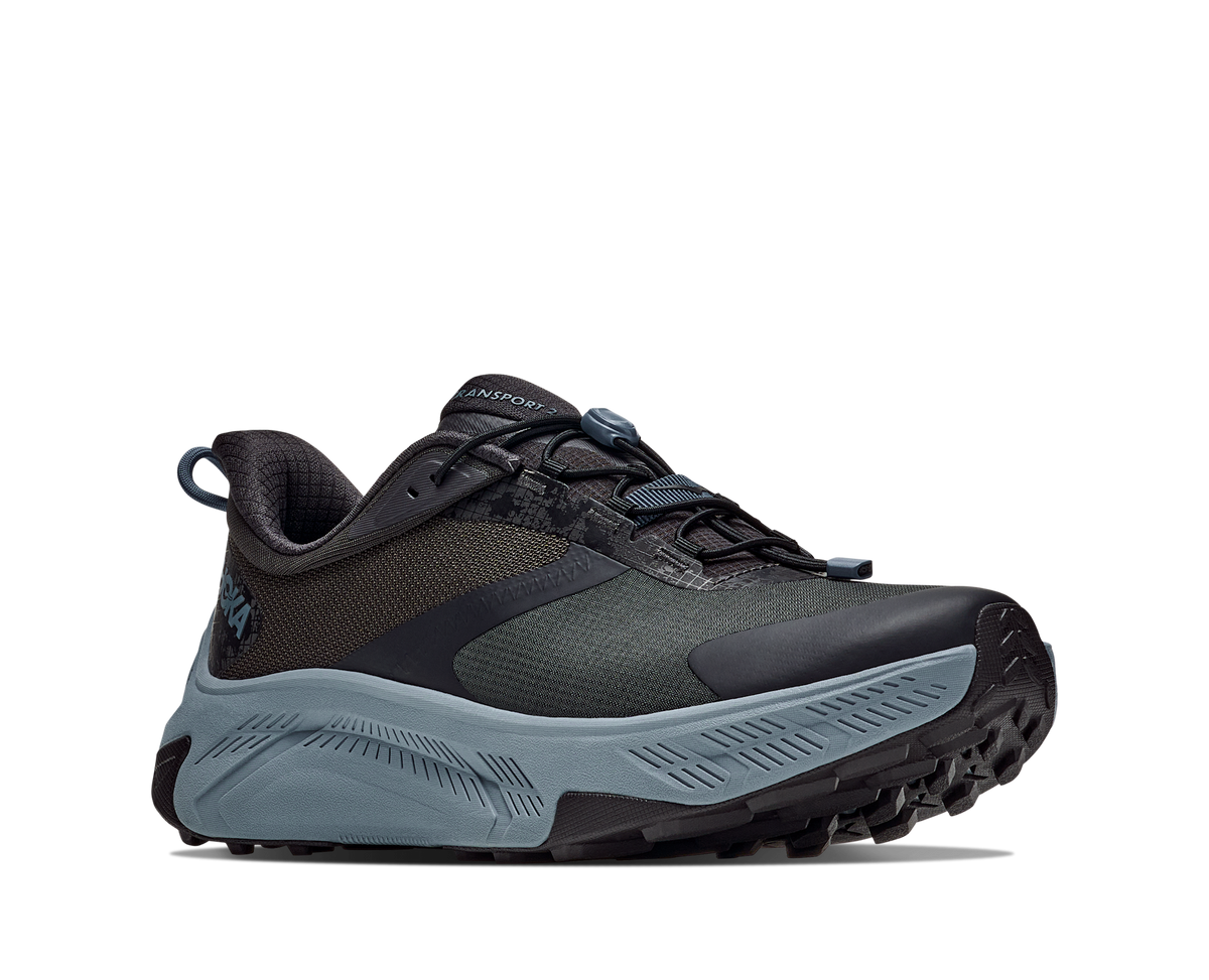Men's Hoka Transport 2 Carbon Black/ Washed Blue view 6