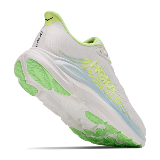 Women's Hoka Clifton 11 Frost / Neon Yuzu view 4