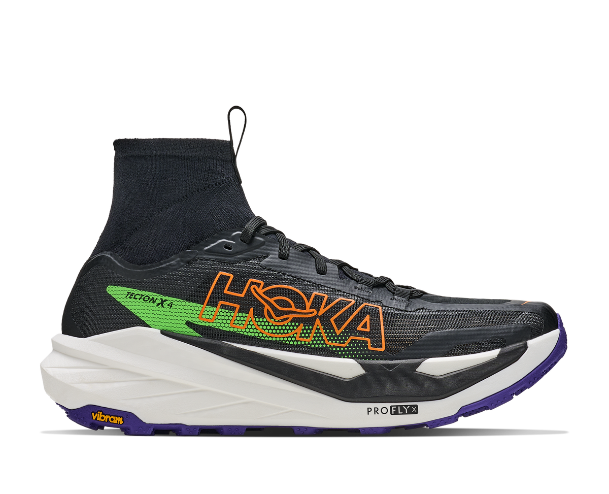 Men's Hoka Tecton X 4 Black / Neon Green hero
