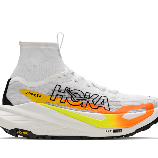 Men's Hoka Tecton X 4 Frost/ Neon Tangerine hero