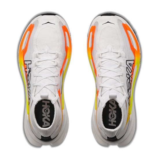 Men's Hoka Tecton X 4 Frost/ Neon Tangerine view 2