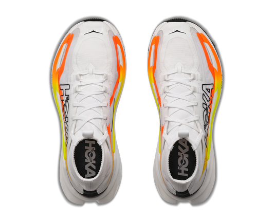 Men's Hoka Tecton X 4 Frost/ Neon Tangerine view 2