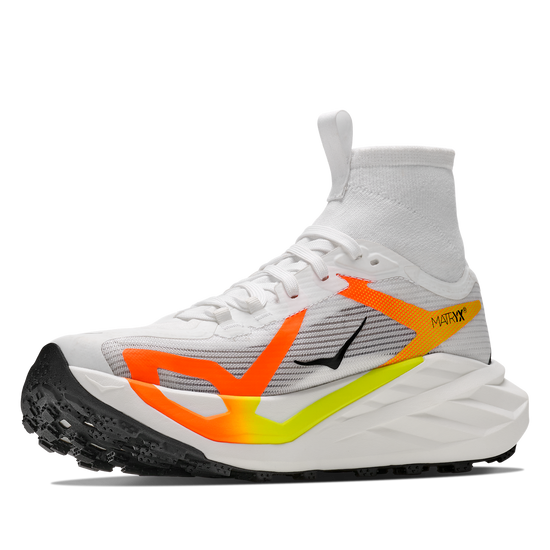Men's Hoka Tecton X 4 Frost/ Neon Tangerine view 3