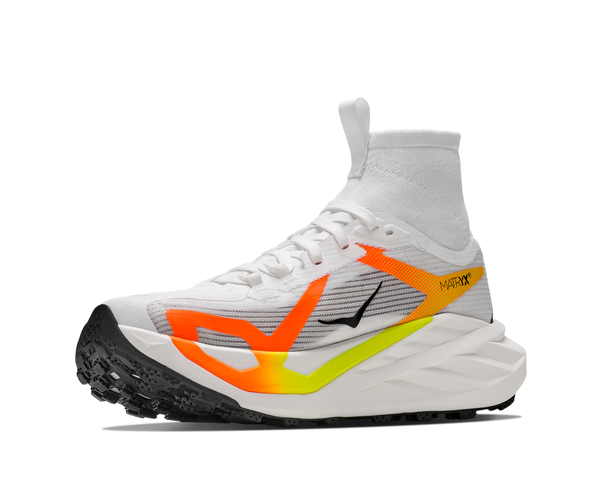 Men's Hoka Tecton X 4 Frost/ Neon Tangerine view 3