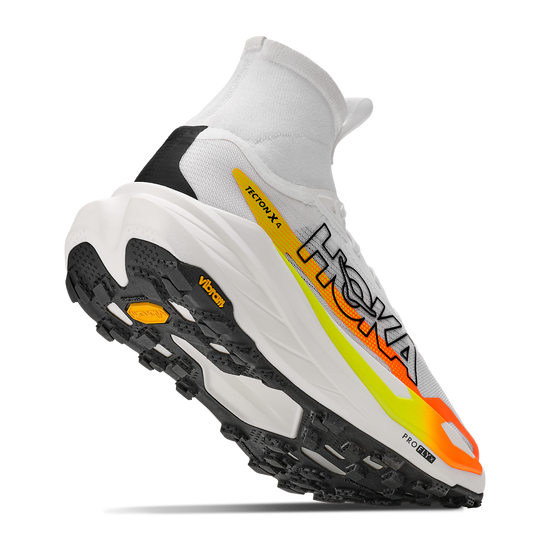 Men's Hoka Tecton X 4 Frost/ Neon Tangerine view 4