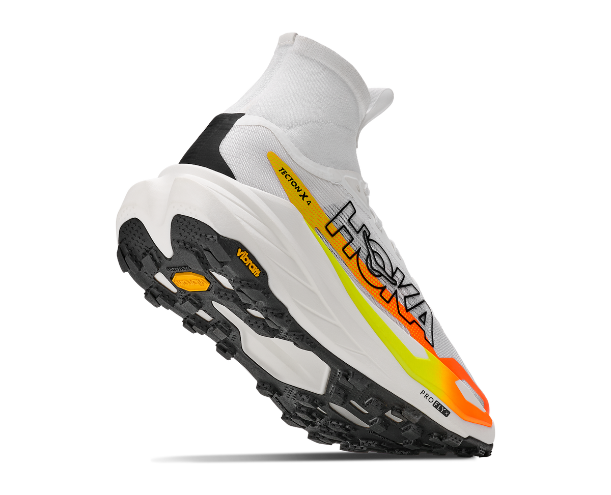 Men's Hoka Tecton X 4 Frost/ Neon Tangerine view 4
