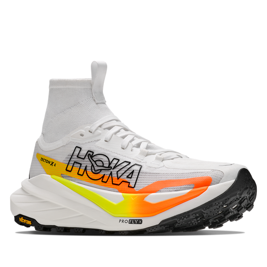 Men's Hoka Tecton X 4 Frost/ Neon Tangerine view 6