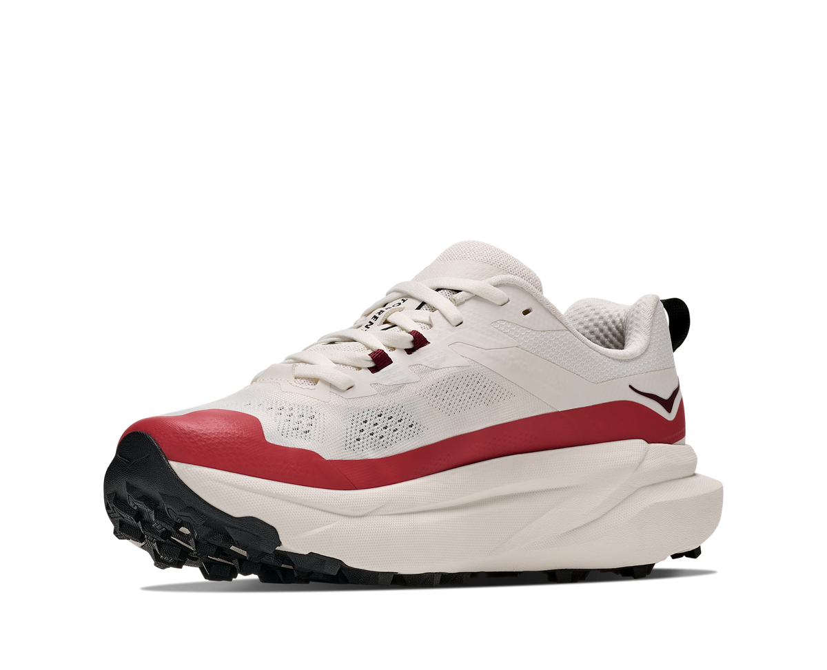Womens Hoka Torrent 5 Alabaster/ Burnt Red view 3