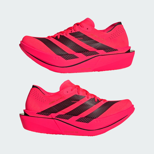 Women's Adidas Adizero Adios Pro 5 Solar Turbo / Core Black / Lucid Red pair angle