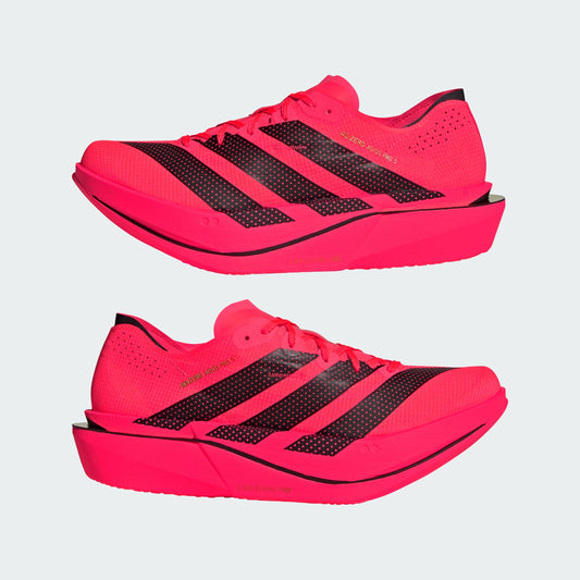 Men's Adidas Adizero Adios Pro 5 Solar Turbo / Core Black / Lucid Red pair angle