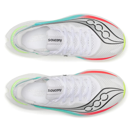 Women's Saucony Endorphin Pro 5 White | Multi - top down view