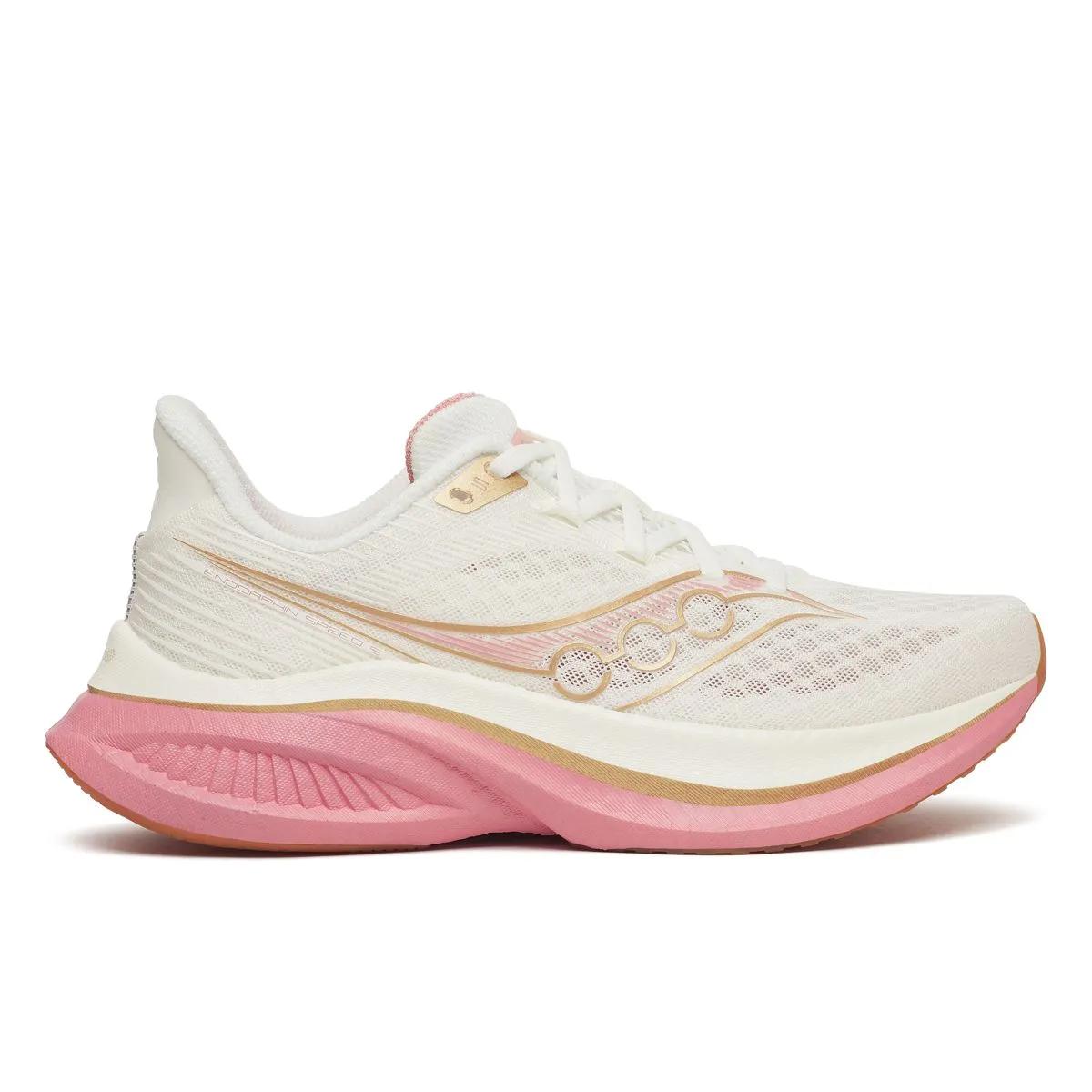 Women's Saucony Endorphin Speed 5 (Clearance) Ivory Mauve - lateral side profile