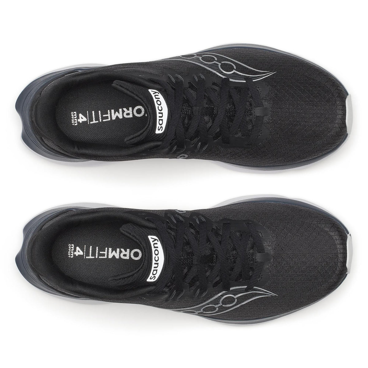 Women's Saucony Kinvara 16 Black White - top down view