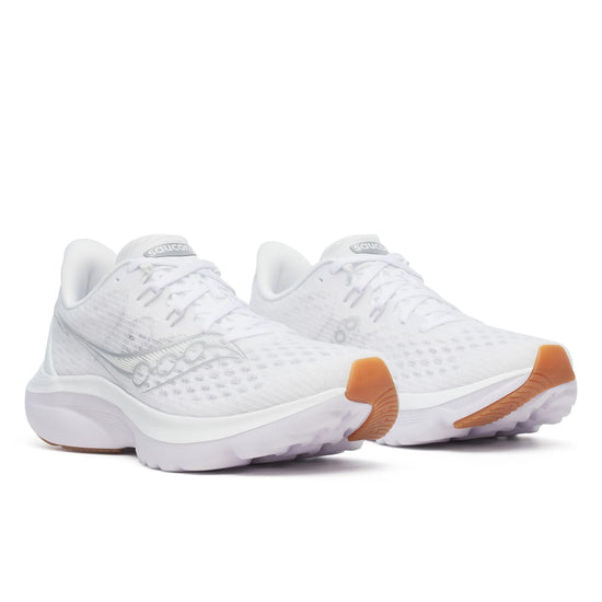 Women's Saucony Kinvara 16 White Gum - pair, three quarter angle