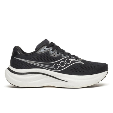 Women's Saucony Ride 19 Black Silver - lateral side profile