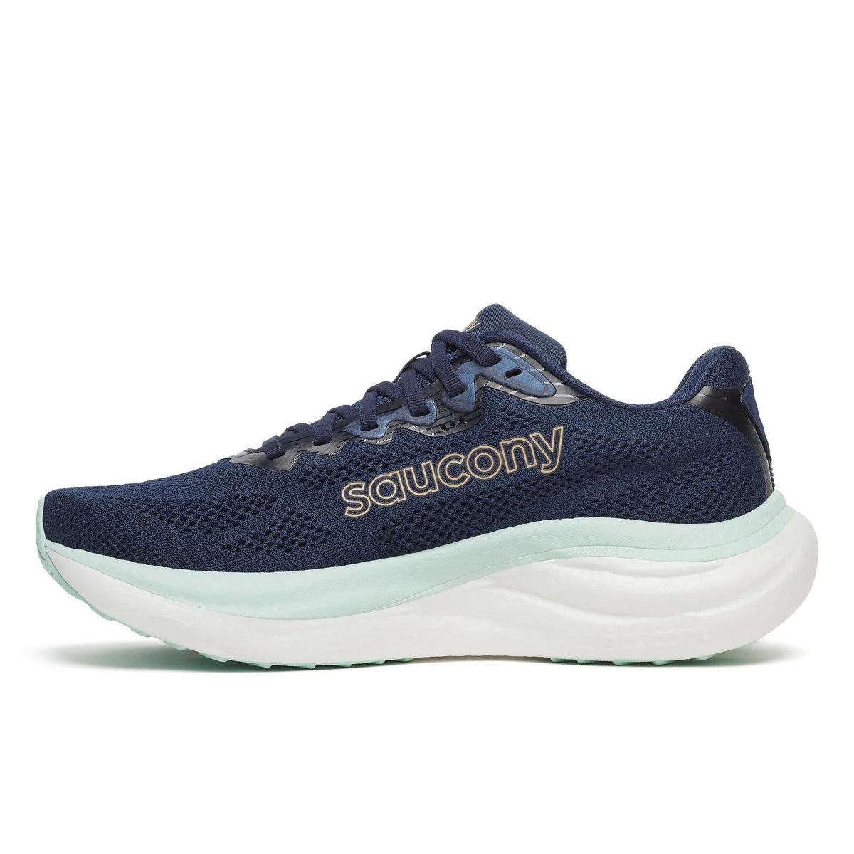 Women's Saucony Ride 19 Navy Aqua - opposite side profile
