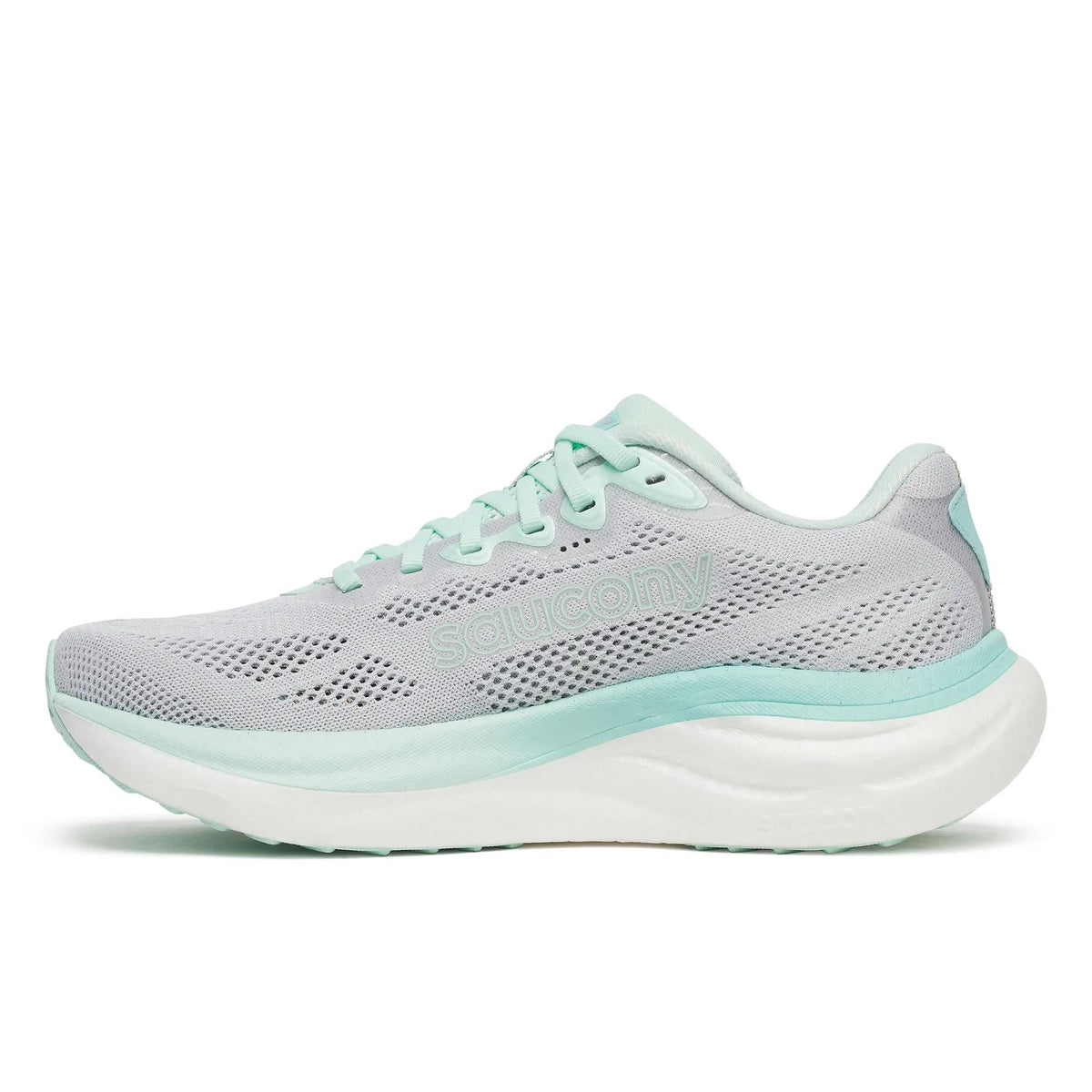 Women's Saucony Ride 19 Cloud Aqua - opposite side profile