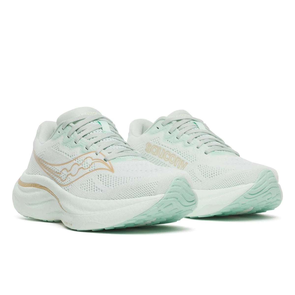 Women's Saucony Ride 19 Hush - pair, three quarter angle