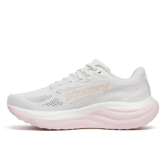 Women's Saucony Ride 19 White Silk - opposite side profile