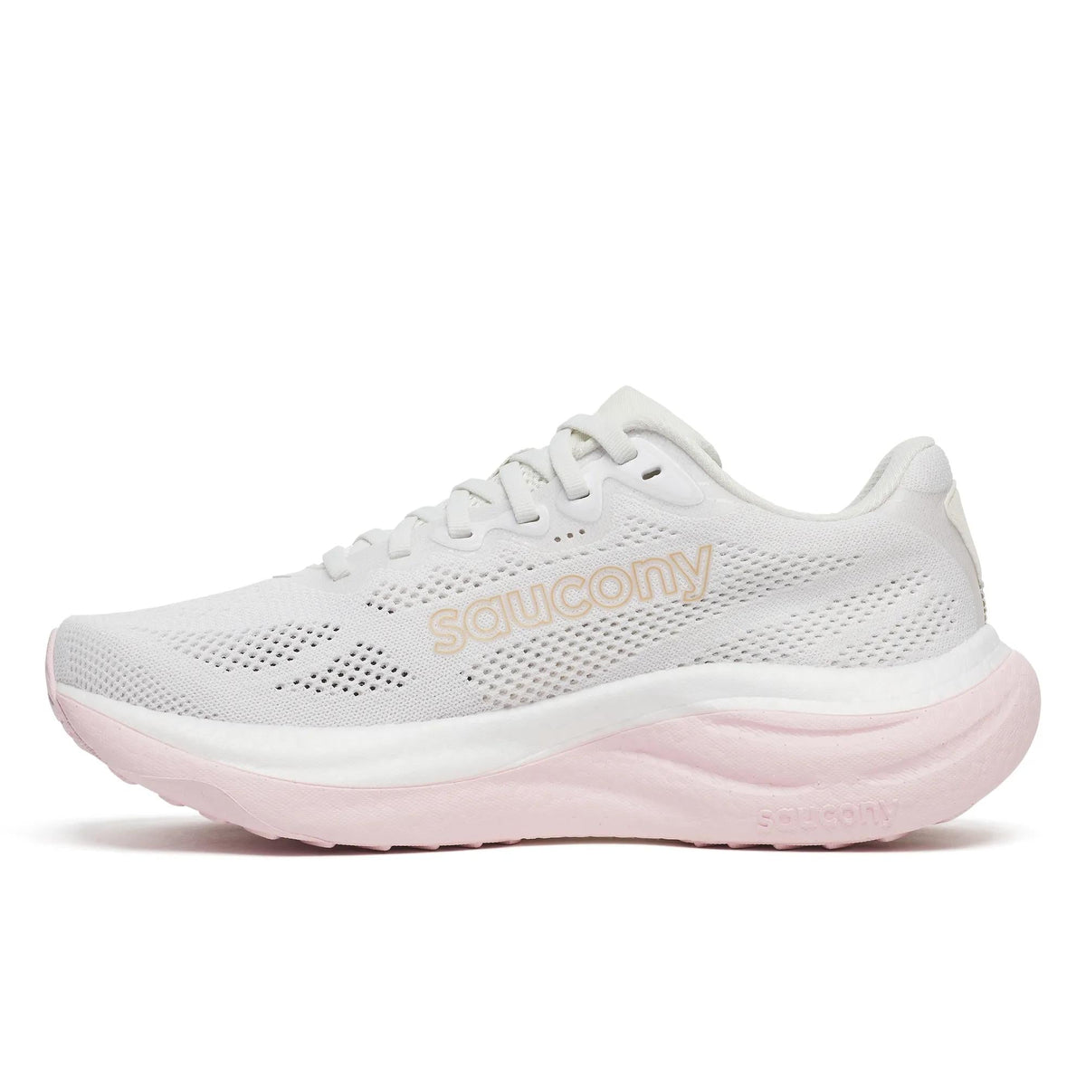 Women's Saucony Ride 19 White Silk - opposite side profile