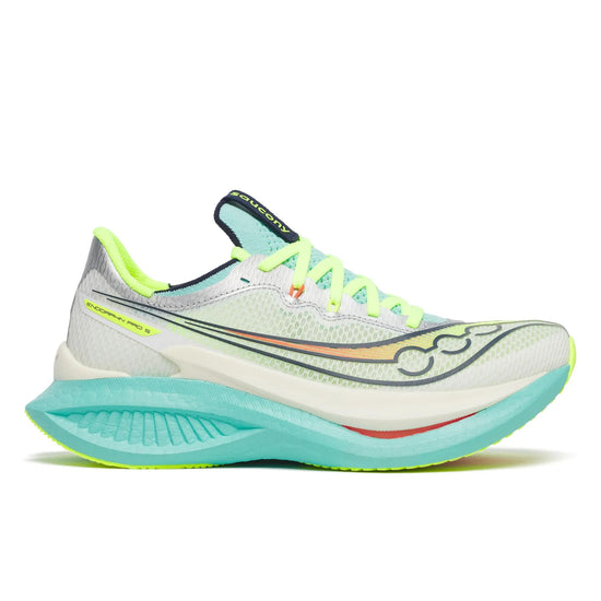 Women's Saucony Endorphin Pro 5 White | Splash - lateral side profile