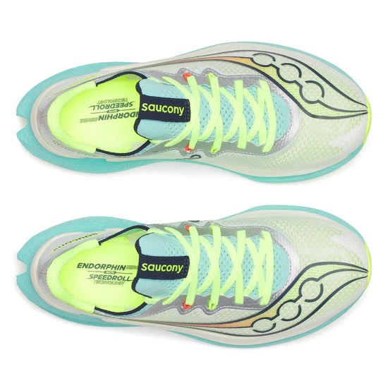 Women's Saucony Endorphin Pro 5 White | Splash - top down view