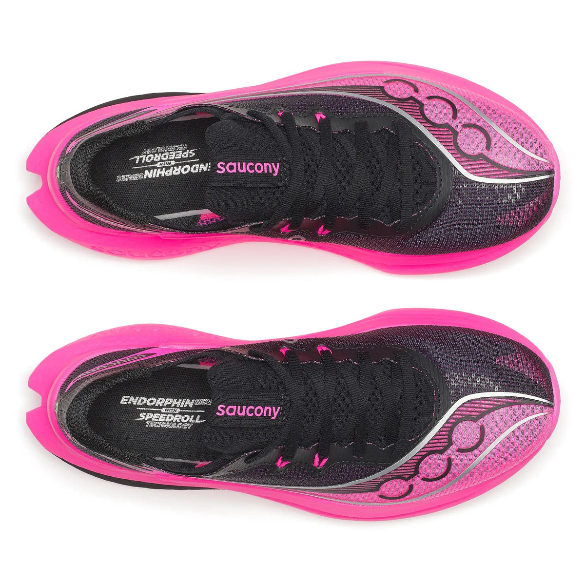 Women's Saucony Endorphin Pro 5 Black | Shock - top down view