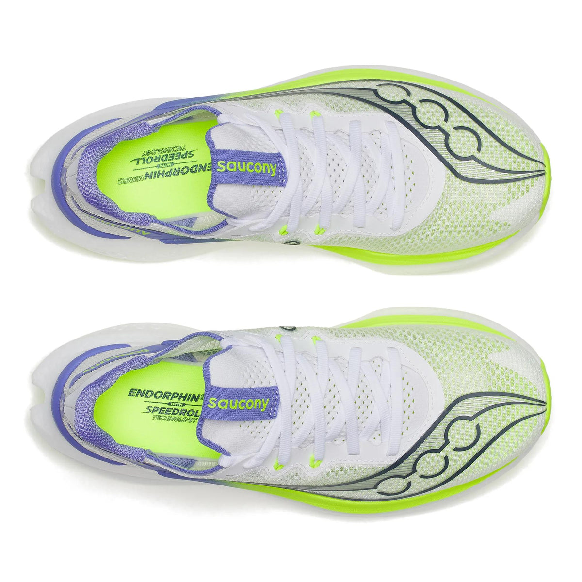Women's Saucony Endorphin Pro 5 White | Iolite - top down view