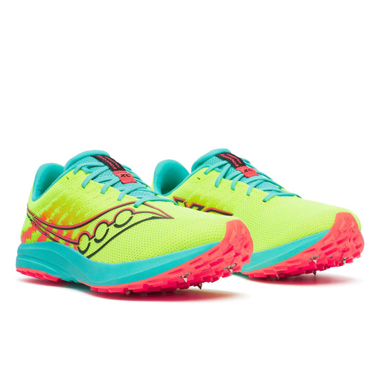 Unisex Saucony Killkenny XC 10 Spike CITRON | MUTANT - pair, three quarter angle