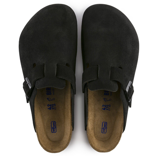 Unisex Birkenstock Suede Leather Boston Soft Footbed Clog