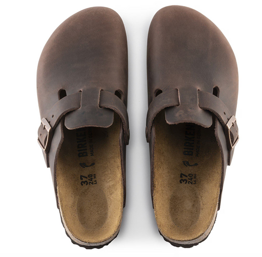 Unisex Birkenstock Oiled Leather Boston Soft Footbed Clog