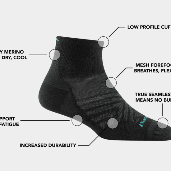 Women's Darn Tough Run Quarter Ultra-Lightweight Running Socks - Image 4
